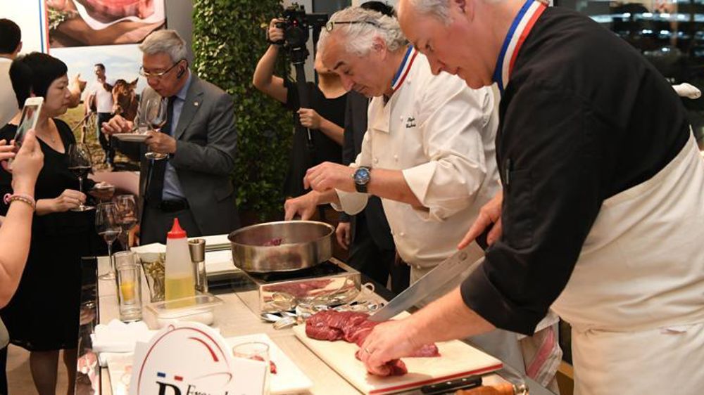 Promotion de la viande bovine française à Hong Kong, en mai 2017. © Interbev